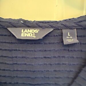 Lands' End Deep Blue Textured Top
